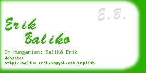 erik baliko business card