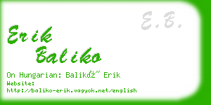 erik baliko business card